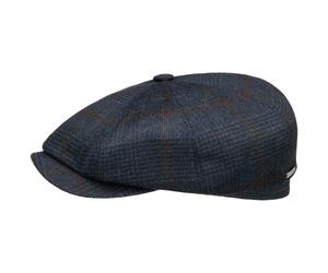 Hatteras Cashmere Check Flatcap by Stetson blau 55 cm
