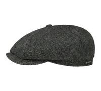 Stetson Hatteras Classic Wool Flat Cap Men -, Grau/Schwarz, 59 EU