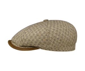 Hatteras Cotton Mix Structure Flatcap by Stetson beige 60 cm