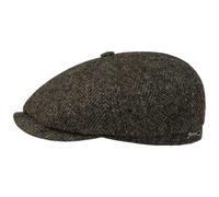 Stetson Hatteras Dark Herringbone Flatcap Schirmmütze Ballonmütze Herren - Made in The EU mit Schirm, Schirm Herbst-Winter Herbst Winter - M (56-57 cm) Oliv-meliert