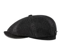 Stetson Hatteras Denim Garage Flatcap Schirmmütze Ballonmütze Herren - mit Schirm Herbst-Winter Herbst Winter - XXL (62-63 cm) schwarz