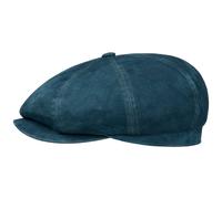 Hatteras Denim Leder Flatcap by Stetson dunkelblau 62 cm