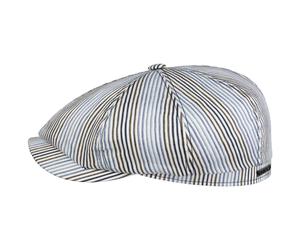 Hatteras Fresh Stripes Flatcap by Stetson weiß-blau M (56-57 cm)