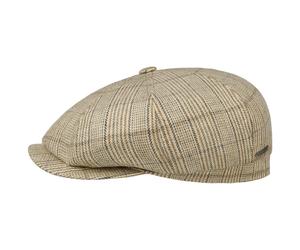 Hatteras Linen Mix Stripe Flatcap by Stetson beige 59 cm