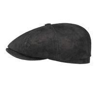 Stetson Schiebermütze Hatteras Pigskin – Leder mit Innenfutter, Herren, Schwarz XXL (62–63 cm)