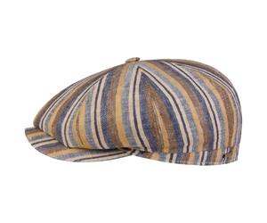 Hatteras Sacota Leinen Flatcap by Stetson beige-blau M (56-57 cm)