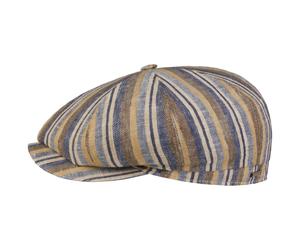 Hatteras Sacota Leinen Flatcap by Stetson beige-blau XXL (62-63 cm)