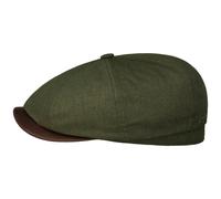 Hatteras Waxed Cotton Linen Flatcap by Stetson oliv S (54-55 cm)