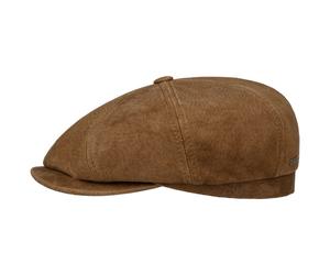Hatteras Waxed Pigskin Flatcap by Stetson braun L (58-59 cm)