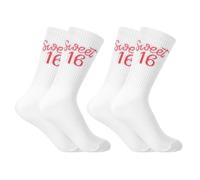 Hauojaus 2 Stück Sweet 16 Geburtstag Mädchen Socken, Geschenke für 16 Jährige Mädchen als Geburtstagsgeschenk für Frauen , Baumwolle Socken Weiß mit Rotem Aufdruck, für Geburtstagsfeier