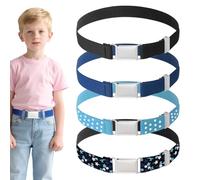 Hauojaus 4 Stück Kindergürtel Jungen Mädchen Elastischer Gürtel Kinder 55x2.5cm/21.65 x0.98inch, Verstellbar Gürtel Kinder für Jungen (4 dunkle Farben)