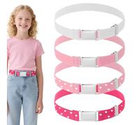 Hauojaus 4 Stück Kindergürtel Mädchen, Elastischer Gürtel Kinder kindergürtel jungen 55x2.5cm/21.65 x0.98inch, Verstellbar Gürtel Kinder Jungen (4 Farben)