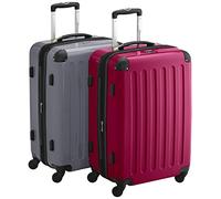 HAUPTSTADTKOFFER® · 2er Hartschalen Kofferset · 2X Hauptstadtkoffer 87 Liter · TSA (Magenta-Silber)
