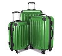 Hauptstadtkoffer ALEX - 3er Kofferset - Handgepäckskoffer 55 cm, mittelgroßer Koffer 65 cm + großer Reisekoffer 75 cm, Hartschale ABS/PC, TSA, Grün