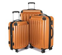 Hauptstadtkoffer ALEX - 3er Kofferset - Handgepäckskoffer 55 cm, mittelgroßer Koffer 65 cm + großer Reisekoffer 75 cm, Hartschale ABS/PC, TSA, Orange