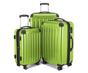 Hauptstadtkoffer Alex - 3er Kofferset - Handgepäckskoffer 55 cm, mittelgroßer Koffer 65 cm + großer Reisekoffer 75 cm, Hartschale ABS+PC, TSA, Apfelgrün