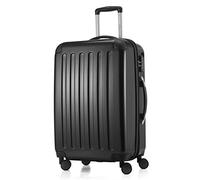 Hauptstadtkoffer ALEX - Erweiterbarer Hartschalenkoffer 65 cm (74 L) mit TSA-Schloss - robuster Trolley-Reisekoffer mit 4 Doppelrollen, Schwarz