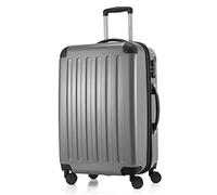 Hauptstadtkoffer ALEX - Erweiterbarer Hartschalenkoffer 65 cm (74 L) mit TSA-Schloss - robuster Trolley-Reisekoffer mit 4 Doppelrollen, Silber