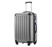 Hauptstadtkoffer Alex - Erweiterbarer Hartschalenkoffer 65 cm (74 L) mit TSA-Schloss - robuster Trolley-Reisekoffer mit 4 Doppelrollen, Silber