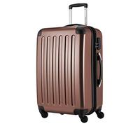 Hauptstadtkoffer Alex - Erweiterbarer Hartschalenkoffer 65 cm (74 L) mit Zahlenschloss - robuster Trolley-Reisekoffer mit 4 Doppelrollen, Braun