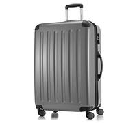 Hauptstadtkoffer ALEX - Erweiterbarer Hartschalenkoffer 75 cm (119 L) mit TSA-Schloss - robuster Trolley-Reisekoffer mit 4 Doppelrollen, Silber