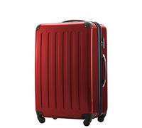Hauptstadtkoffer ALEX - Erweiterbarer Hartschalenkoffer 75 cm (119 L) mit TSA-Schloss - robuster Trolley-Reisekoffer mit 4 Doppelrollen, Rot