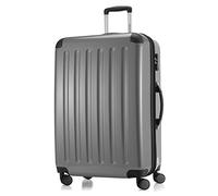 Hauptstadtkoffer Alex - Erweiterbarer Hartschalenkoffer 75 cm (119 L) mit Zahlenschloss - robuster Trolley-Reisekoffer mit 4 Doppelrollen, Silber