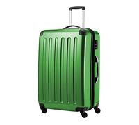 Hauptstadtkoffer Alex - Erweiterbarer Hartschalenkoffer 75 cm (119 L) mit Zahlenschloss - robuster Trolley-Reisekoffer mit 4 Doppelrollen, Grün
