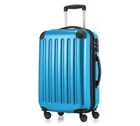 Hauptstadtkoffer Alex - Handgepäck Koffer 55x38x23 cm, 42 L, Zahlenschloss, erweiterbarer Hartschalen Trolley aus PC ABS, 3,2 kg, 4 Doppelrollen, Cyanblau