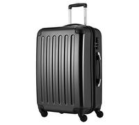 HAUPTSTADTKOFFER Alex - Mittelgroßer Hartschalenkoffer, 4 Rollen, Koffer, Trolley, Rollkoffer, Reisekoffer, Volumenerweiterung, 65 cm, 74 Liter, Schwarz
