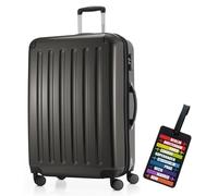 Hauptstadtkoffer - Alex Hartschalen-Koffer-XL Koffer Trolley Rollkoffer Reisekoffer Erweiterbar, 4 Rollen, TSA Zahlenschloss, 75 cm, 119 Liter, Graphit + Design Kofferanhänger
