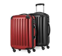 Hauptstadtkoffer - Alex Kofferset - 2 x Handgepäck Hartschale Kabinenkoffer mit Erweiterung und TSA-Schloss, 55 cm, 42 Liter, Schwarz-Rot