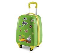 Hauptstadtkoffer - for Kids - Kindergepäck + Reflektierende Aufkleber Piraten, Kinderkoffer, Hartschalenkoffer, Reise Trolley für Kinder, Handgepäck, 24 Liter, Apfelgrün