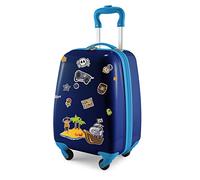 Hauptstadtkoffer - for Kids - Kindergepäck + Reflektierende Aufkleber Piraten, Kinderkoffer, Hartschalenkoffer, Reise Trolley für Kinder, Handgepäck, 24 Liter, Dunkelblau