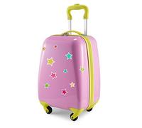 For Kids - Kindergepäck + reflektierende Aufkleber Monster, Kinderkoffer, Hartschalenkoffer für Kinder, Handgepäck, 24 Liter, Pink Pink