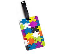 HAUPTSTADTKOFFER - Kofferanhänger inklusive Adressfeld, Kofferschild aus Kunststoff, Gepäckschild für Koffer Tasche Rucksack, 10,2 cm x 6,2 x 0,4 cm, Farbe: Puzzel Schwarz