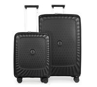 Hauptstadtkoffer Kotti - Kofferset 2 teilig - Handgepäckkoffer 55 cm + großer Reisekoffer 75 cm Check-In Gepäck mit Erweiterung, Trolleys Ultraleicht aus recyceltem Polypropylen, TSA, Schwarz