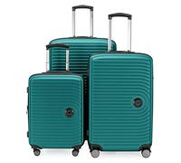 Hauptstadtkoffer Mitte - 3er Kofferset - Handgepäckskoffer 55 cm, mittelgroßer Koffer 68 cm + großer Reisekoffer 77 cm, Hartschale ABS, TSA, Türkis