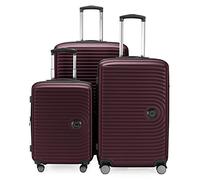 Hauptstadtkoffer - Mitte - 3er Kofferset - Kabinentrolley 55 cm, mittelgroßer Koffer 68 cm + großer Reisekoffer 77 cm, Hartschale ABS, TSA, Burgund
