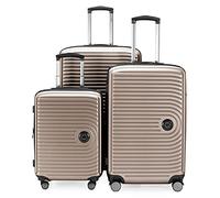 Hauptstadtkoffer Mitte - 3er Kofferset - Handgepäckskoffer 55 cm, mittelgroßer Koffer 68 cm + großer Reisekoffer 77 cm, Hartschale ABS, TSA, Champagner