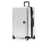 Mitte - Großer Rollkoffer, Koffer Hartschale mit 8 cm Erweiterung, TSA, 4 gummierte Doppelrollen, 77 cm, 130 L, Weiß