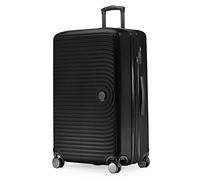 HAUPTSTADTKOFFER - Mitte - Großer Rollkoffer, Koffer Hartschale mit 8 cm Erweiterung, TSA, 4 gummierte Doppelrollen, 77 cm, 130 L, Schwarz