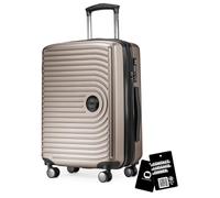 Hauptstadtkoffer Mitte Handgepäck 55x40x23 cm 55 Lmit Anhänger, Champagner | ABS-Hartschale · TSA · XL Erweiterung · 4 Rollen · Austauschbare Ersatzteile · Kurzurlaub · Digitaler Kofferanhänger