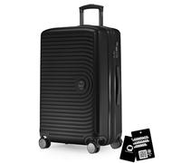 Hauptstadtkoffer Mitte Koffer 68 cm 74-88 Lmit Anhänger, Schwarz | ABS-Hartschale · TSA · XL Erweiterung · 4 Rollen · Austauschbare Ersatzteile · Urlaub · 1-2 Wochen · Digitaler Kofferanhänger