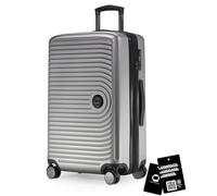 Hauptstadtkoffer Mitte Koffer 68 cm 74-88 Lmit Anhänger, Silbermatt | ABS-Hartschale · TSA · XL Erweiterung · 4 Rollen · Austauschbare Ersatzteile · Urlaub · 1-2 Wochen · Digitaler Kofferanhänger