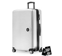 Hauptstadtkoffer Mitte Koffer 77 cm 112-130 Lmit Anhänger, matt Weiß | ABS-Hartschale · TSA · XL Erweiterung · 4 Rollen · Austauschbare Ersatzteile · Urlaub · 2-3 Wochen · Digitaler Kofferanhänger