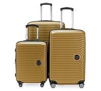 Hauptstadtkoffer Mitte Kofferset (55/68/77 cm) 273 L, Herbstgold | ABS-Hartschale · TSA-Zahlenschloss · XL Erweiterung · 4 Rollen · Austauschbare Ersatzteile · S,M & L · Für Familien