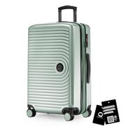 Hauptstadtkoffer Mitte - Mittelgroßer Hartschalen-Koffer + Digitaler Kofferanhänger, Check-In Gepäck mit Volumenerweiterung + Koffertag, TSA, 4 Rollen, 68 cm, 88 L, Mint