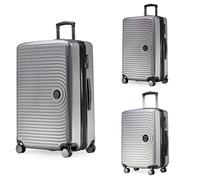 Hauptstadtkoffer Mitte - Set of 3 Suitcases - Hand Luggage Suitcase 55 cm, Medium Suitcase 68 cm + Large Travel Suitcase 77 cm, Hard Shell ABS, TSA - Silbermatt