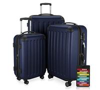 Hauptstadtkoffer - Spree - 3er Koffer-Set + Kofferanhänger - Handgepäck 55 cm, mittelgroßer Koffer 65 cm, großer Reisekoffer 75 cm, TSA, 4 Rollen, Dunkelblau
